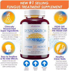 Restoration Toenail Fungus Treatment Probiotic Capsules