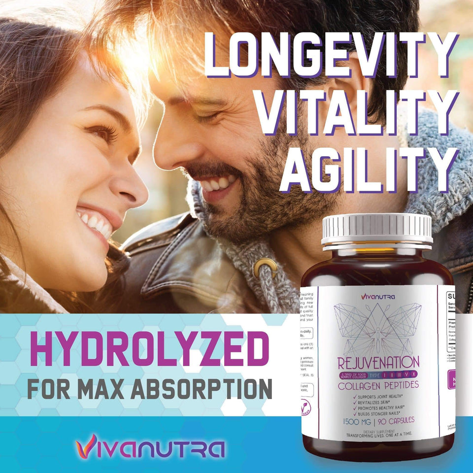 REJUVENATION Multi Collagen Peptides Supplement - Viva Nutra
