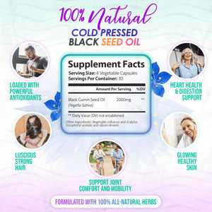 Salvation Turkish Black Seed Oil Capsules - Pure Black Cumin Seed Oil - Viva Nutra